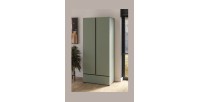 Armario HAVANA 90 cm – 2 puertas + 1 cajón – Color verde salvia y negro – Diseño moderno y compacto