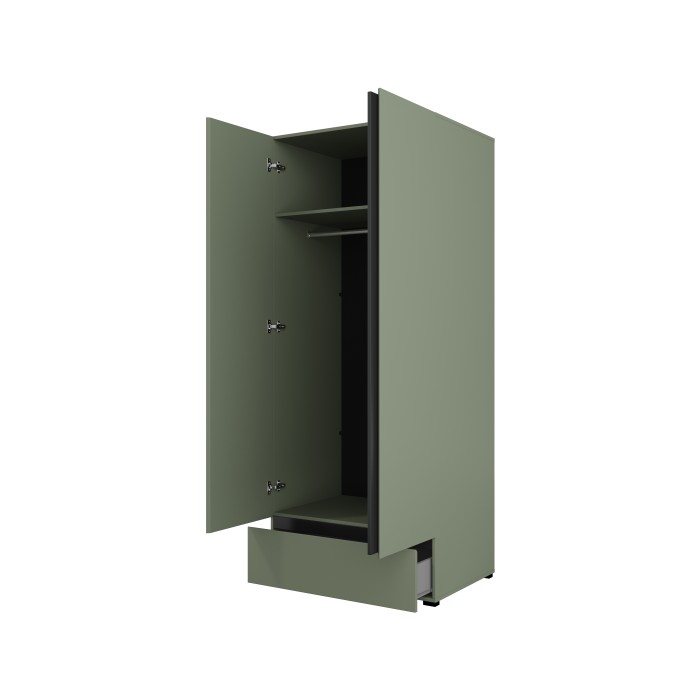 Armadio HAVANA 90 cm – 2 ante + 1 cassetto – Color salvia verde e nero – Design moderno e compatto