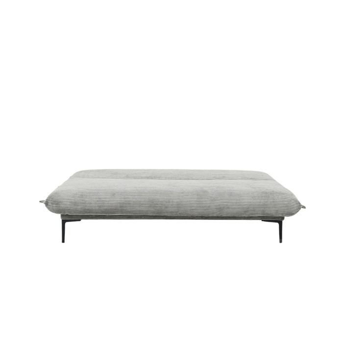 Slaapbank VELARIS - Donkergrijze fluwelen stof - Houten structuur - Geïntegreerde matras - Elegant en compact