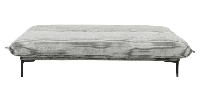 Canapé-lit VELARIS – Tissu velours gris foncé – Structure bois – Matelas intégré – Élégant et compact