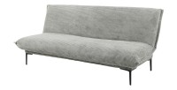 Canapé-lit VELARIS – Tissu velours gris foncé – Structure bois – Matelas intégré – Élégant et compact