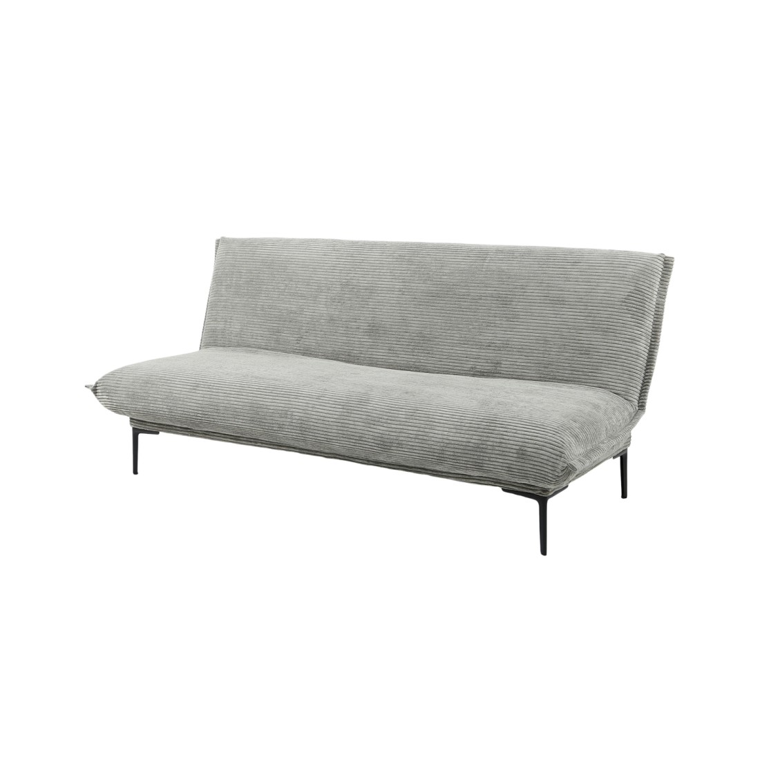 Canapé-lit VELARIS – Tissu velours gris foncé – Structure bois – Matelas intégré – Élégant et compact