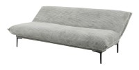 Canapé-lit VELARIS – Tissu velours gris foncé – Structure bois – Matelas intégré – Élégant et compact