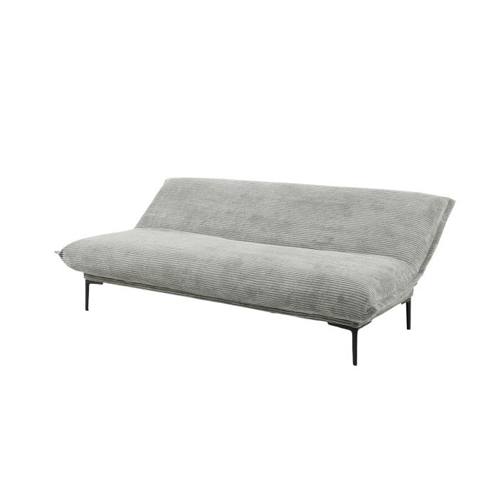 Slaapbank VELARIS - Donkergrijze fluwelen stof - Houten structuur - Geïntegreerde matras - Elegant en compact