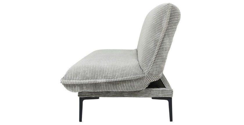 Canapé-lit VELARIS – Tissu velours gris foncé – Structure bois – Matelas intégré – Élégant et compact