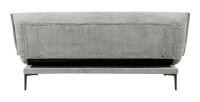 Canapé-lit VELARIS – Tissu velours gris foncé – Structure bois – Matelas intégré – Élégant et compact