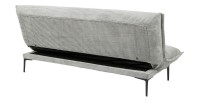 Canapé-lit VELARIS – Tissu velours gris foncé – Structure bois – Matelas intégré – Élégant et compact