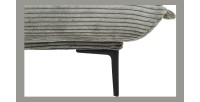 Canapé-lit VELARIS – Tissu velours gris foncé – Structure bois – Matelas intégré – Élégant et compact