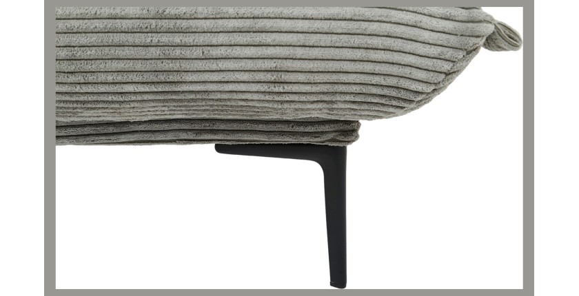 Canapé-lit VELARIS – Tissu velours gris foncé – Structure bois – Matelas intégré – Élégant et compact