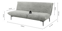 Canapé-lit VELARIS – Tissu velours gris foncé – Structure bois – Matelas intégré – Élégant et compact