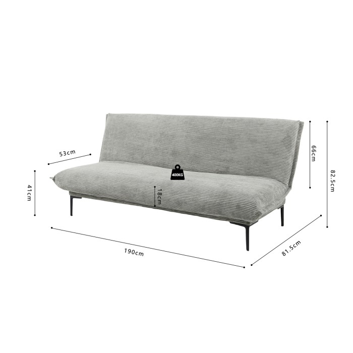 Slaapbank VELARIS - Donkergrijze fluwelen stof - Houten structuur - Geïntegreerde matras - Elegant en compact