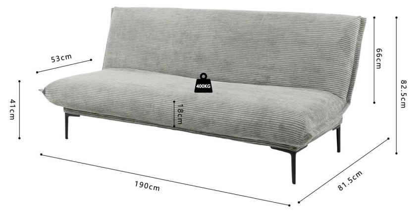 Canapé-lit VELARIS – Tissu velours gris foncé – Structure bois – Matelas intégré – Élégant et compact
