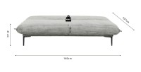 Canapé-lit VELARIS – Tissu velours gris foncé – Structure bois – Matelas intégré – Élégant et compact