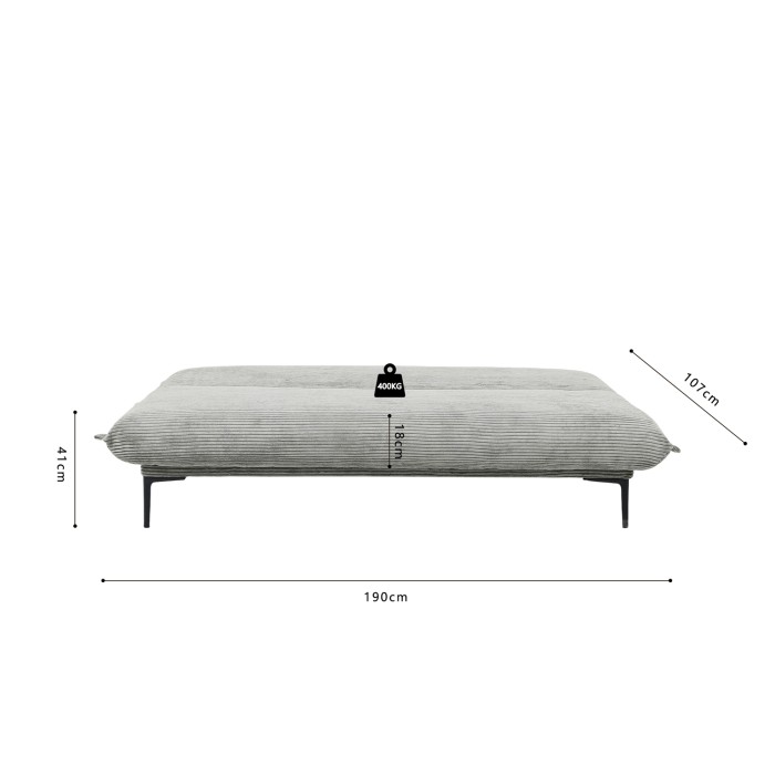 Slaapbank VELARIS - Donkergrijze fluwelen stof - Houten structuur - Geïntegreerde matras - Elegant en compact