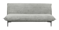 Canapé-lit VELARIS – Tissu velours gris foncé – Structure bois – Matelas intégré – Élégant et compact