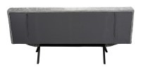 Canapé-lit SALVORA – Tissu gris – Matelas mousse intégré – Structure bois – Design compact et pratique