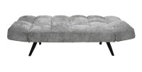 Canapé-lit SALVORA – Tissu gris – Matelas mousse intégré – Structure bois – Design compact et pratique