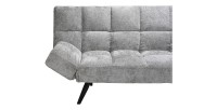 Canapé-lit SALVORA – Tissu gris – Matelas mousse intégré – Structure bois – Design compact et pratique