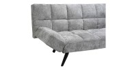 Canapé-lit SALVORA – Tissu gris – Matelas mousse intégré – Structure bois – Design compact et pratique