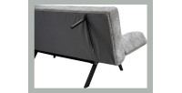 Canapé-lit SALVORA – Tissu gris – Matelas mousse intégré – Structure bois – Design compact et pratique