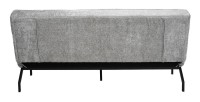 Canapé-lit CALMORA – Tissu gris – Matelas intégré – Structure bois – Design compact et élégant