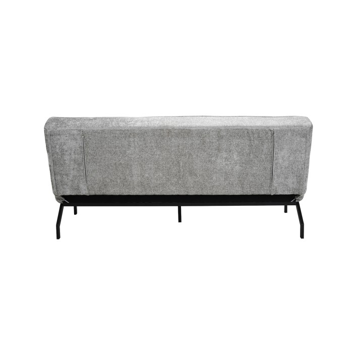 Slaapbank CALMORA - Grijze stof - Geïntegreerd matras - Houten structuur - Compact en elegant design