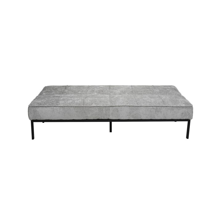 Slaapbank CALMORA - Grijze stof - Geïntegreerd matras - Houten structuur - Compact en elegant design