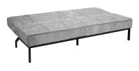 Canapé-lit CALMORA – Tissu gris – Matelas intégré – Structure bois – Design compact et élégant