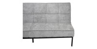 Canapé-lit CALMORA – Tissu gris – Matelas intégré – Structure bois – Design compact et élégant