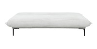 Canapé-lit VELARIS – Tissu velours gris clair – Structure bois – Matelas intégré – Design compact et élégant