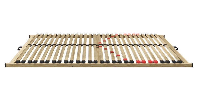 Sommier ZITTARO – 28 lattes – 90x190 cm – Finition chêne et noir – Confort durable et format pratique