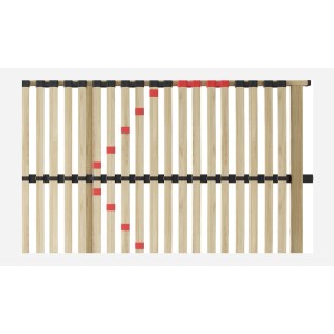 Sommier ZITTARO – 28 lattes – 90x190 cm – Finition chêne et noir – Confort durable et format pratique