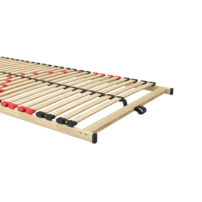 Sommier ZITTARO – 28 Latten – 90x190 cm – Ausführung Eiche und Schwarz – Dauerhafter Komfort und praktisches Format