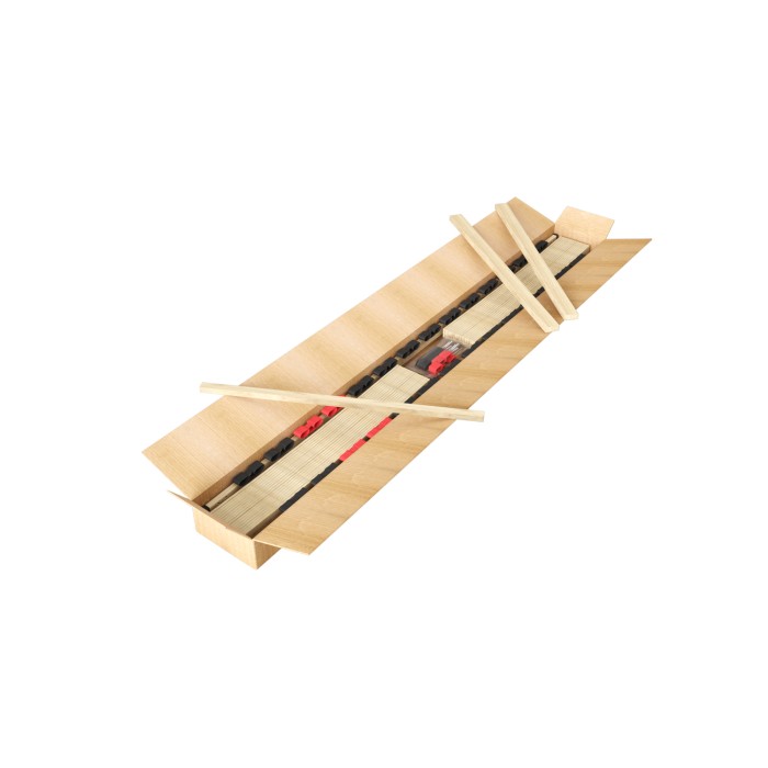 Sommier ZITTARO – 28 Latten – 90x190 cm – Ausführung Eiche und Schwarz – Dauerhafter Komfort und praktisches Format