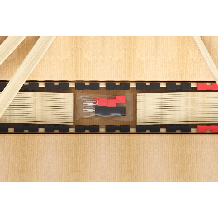 Sommier ZITTARO – 28 Latten – 90x190 cm – Ausführung Eiche und Schwarz – Dauerhafter Komfort und praktisches Format