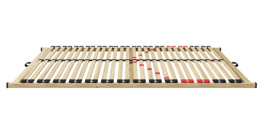 Sommier ZITTARO – 28 lamas – 90x200 cm – Acabado en roble y negro – Soporte firme y diseño sobrio
