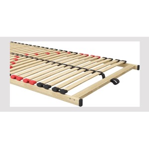 Sommier ZITTARO – 28 lamas – 90x200 cm – Acabado en roble y negro – Soporte firme y diseño sobrio