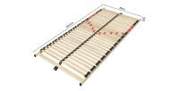 Sommier ZITTARO – 28 lamas – 90x200 cm – Acabado en roble y negro – Soporte firme y diseño sobrio