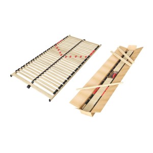 Sommier ZITTARO – 28 lamas – 90x200 cm – Acabado en roble y negro – Soporte firme y diseño sobrio
