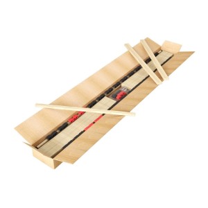 Sommier ZITTARO – 28 lamas – 90x200 cm – Acabado en roble y negro – Soporte firme y diseño sobrio