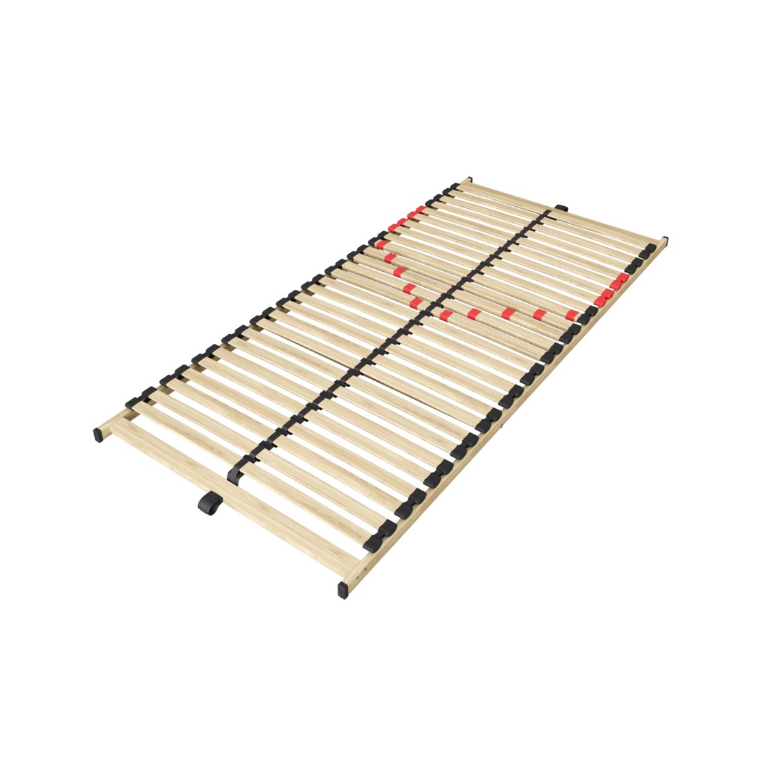 Sommier ZITTARO – 28 lamas – 90x200 cm – Acabado en roble y negro – Soporte firme y diseño sobrio