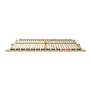 Sommier ZITTARO – 28 lattes – 80x200 cm – Finition chêne et noir – Confort renforcé et design élégant