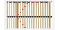 Sommier ZITTARO – 28 lattes – 80x200 cm – Finition chêne et noir – Confort renforcé et design élégant