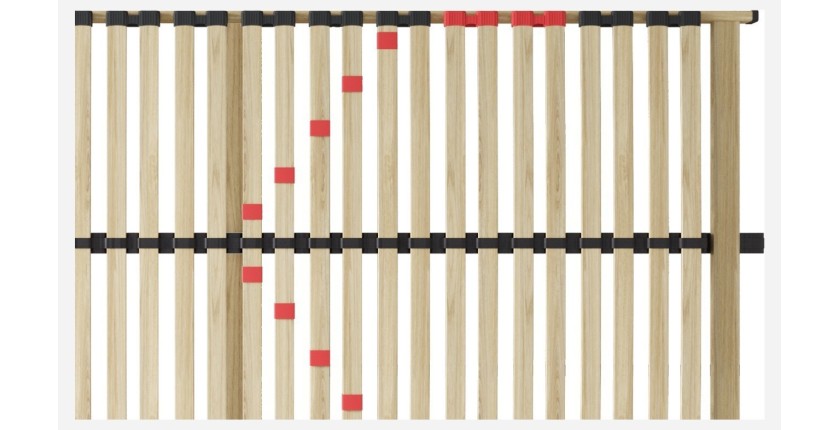 Sommier ZITTARO – 28 lattes – 80x200 cm – Finition chêne et noir – Confort renforcé et design élégant