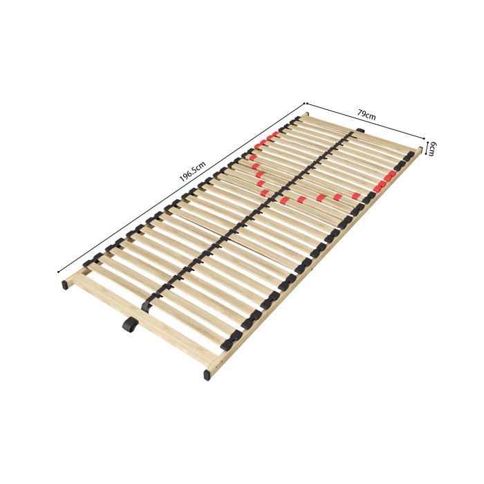 Sommier ZITTARO – 28 láminas – 80x200 cm – Acabado en roble y negro – Confort reforzado y diseño elegante