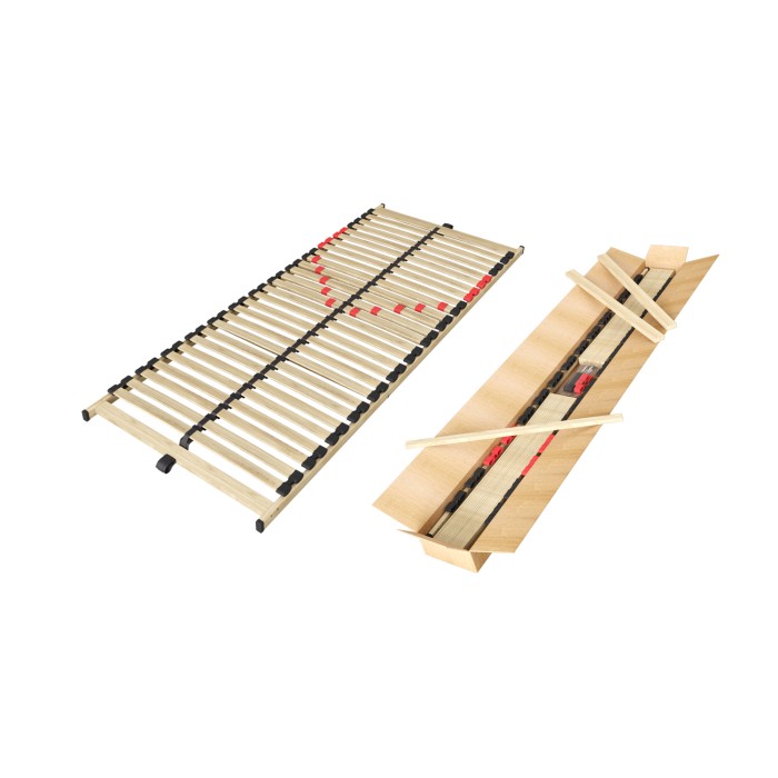 Sommier ZITTARO – 28 láminas – 80x200 cm – Acabado en roble y negro – Confort reforzado y diseño elegante