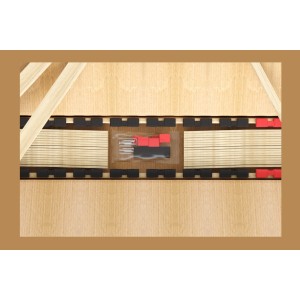 Sommier ZITTARO – 28 lattes – 80x200 cm – Finition chêne et noir – Confort renforcé et design élégant
