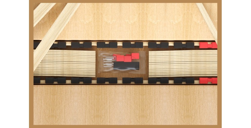 Sommier ZITTARO – 28 lattes – 70x190 cm – Finition chêne et noir – Soutien optimal et design sobre