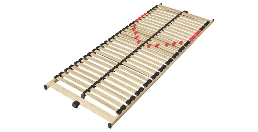 Sommier ZITTARO – 28 lattes – 70x190 cm – Finition chêne et noir – Soutien optimal et design sobre