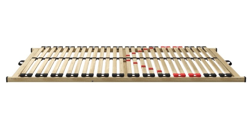 Sommier ZITTARO – 28 lattes – 70x190 cm – Finition chêne et noir – Soutien optimal et design sobre